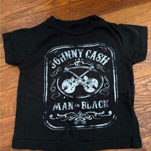 Johnny Cash Black Graphic Kids T-Shirt